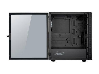 Rosewill PRISM M ATX Mid Tower Gaming PC Computer Case w/ RGB Fan, 10 Backlit Modes, LED Light Strip Patterned Front Panel, 240mm AIO Support, EATX Support, Bottom Mount PSU & HDD/SSD, Tempered Glass