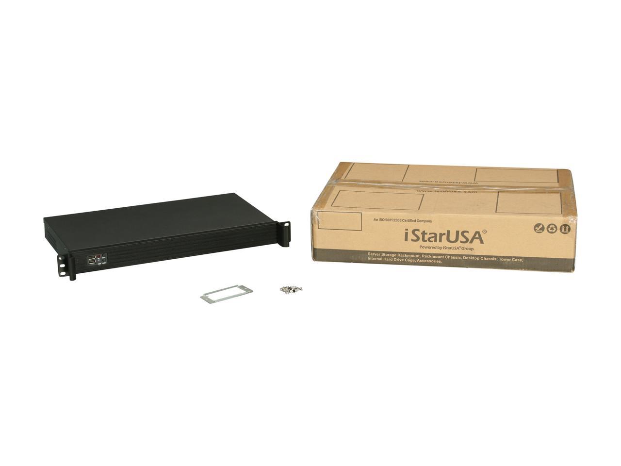 iStarUSA D-118V2-ITX Black Metal / Aluminum 1U Rackmount Compact Server Chassis