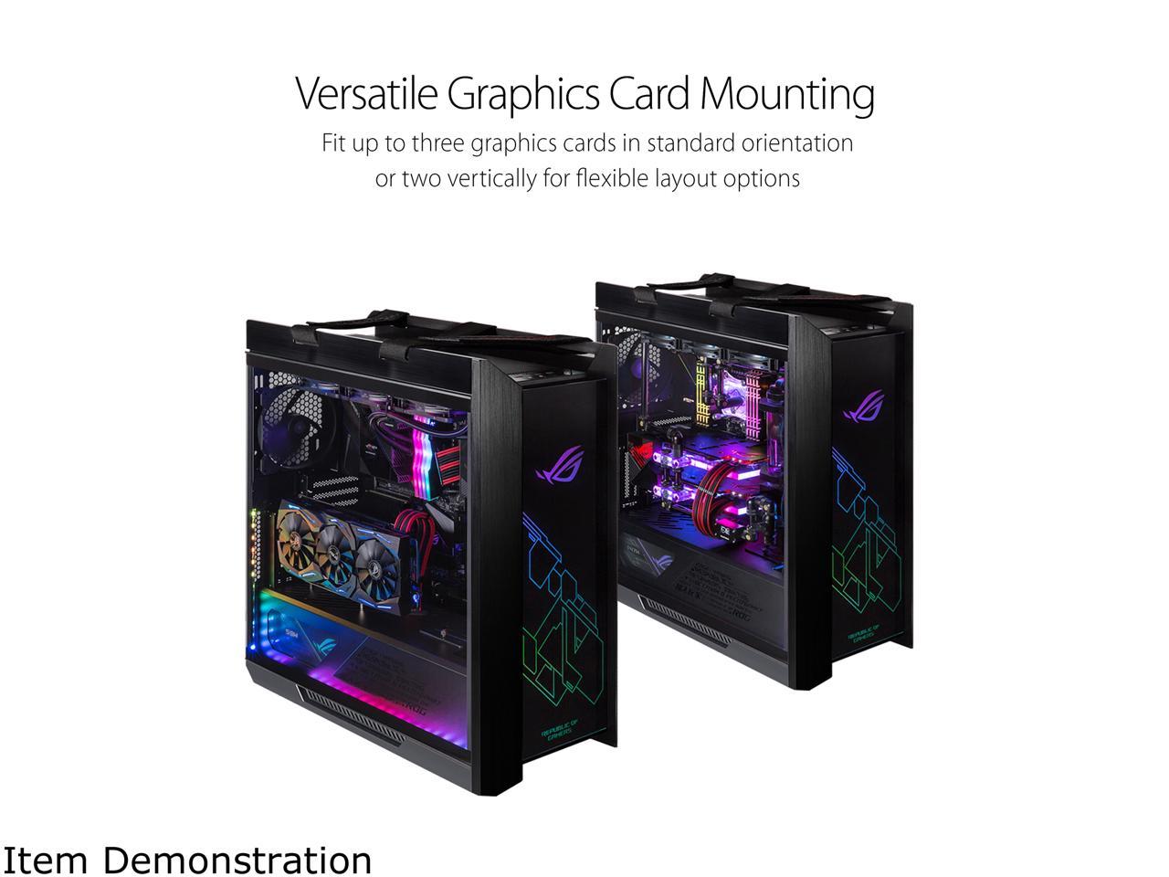 ASUS ROG Strix Helios GX601 RGB Mid-Tower Computer Case for up to EATX Motherboards with USB 3.1 Front Panel, Smoked Tempered Glass, Brushed Aluminum and Steel Construction, and Four Case Fans