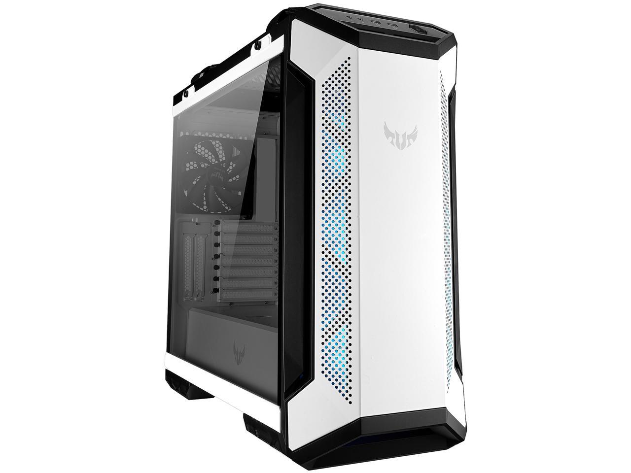 ASUS TUF Gaming GT501 White Edition Mid-Tower Computer Case for up to EATX Motherboards with 2 x USB 3.1 Front Panel, Smoked Tempered Glass, Steel Construction, and Four Case Fans