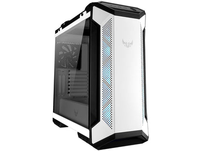 ASUS TUF Gaming GT501 White Edition Mid-Tower Computer Case for up to EATX Motherboards with 2 x USB 3.1 Front Panel, Smoked Tempered Glass, Steel Construction, and Four Case Fans