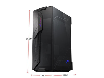 ASUS ROG Z11 Mini-ITX/DTX Mid-Tower PC Gaming Case with Patented 11° Tilt Design, Compatible with ATX Power Supply or a 3-Slot Graphics, Tempered-glass Panels, Front I/O USB 3.2 Gen 2 Type-C, Two USB 3.2 Gen 1 Type-A and ARGB Control Button