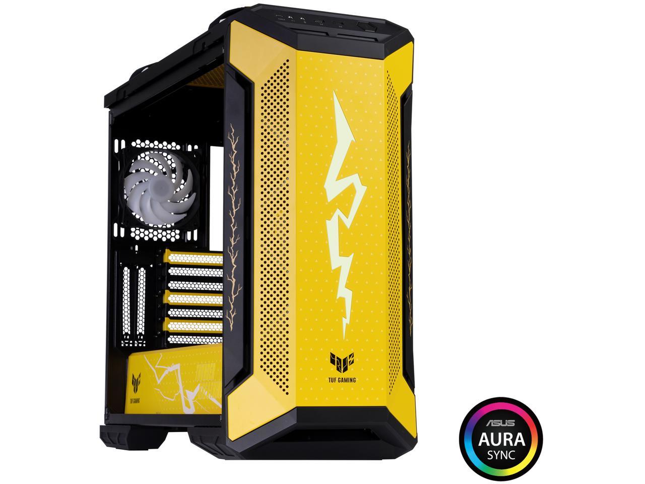 ASUS GT501 TUF GAMING CASE/YEL/HANDLE 90DC0015-B48000 Yellow Steel / Zinc Alloy / Tempered Glass / ABS Plastic ATX Mid Tower Computer Case, Demon Slayer Edition