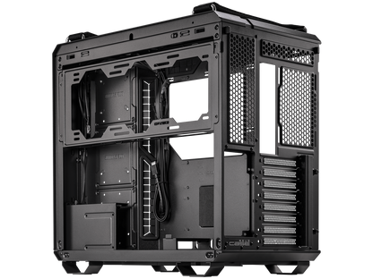ASUS TUF Gaming GT502 Black ATX Mid-Tower Computer Case with Front Panel RGB Button, USB 3.2 Type-C and 2x USB 3.0 Ports, 2- way Graphic Card Mounting Orientation Compatible, 360mm and 280mm Radiator