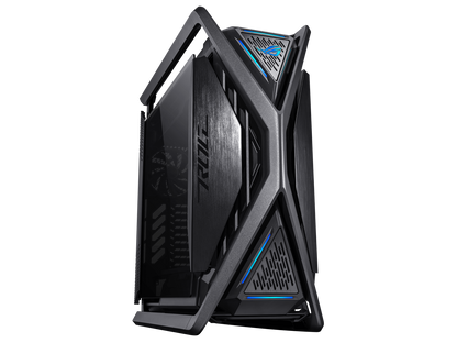 ASUS ROG Hyperion GR701 EATX full-tower computer case with semi-open structure, tool-free side panels, supports up to 2 x 420mm radiators, built-in graphics card holder,2x front panel Type-C