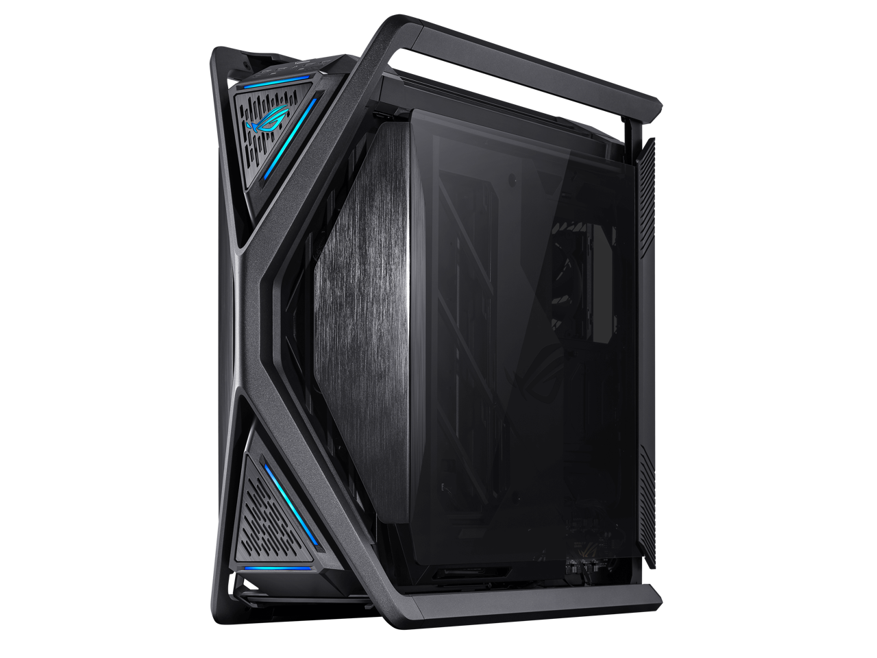 ASUS ROG Hyperion GR701 EATX full-tower computer case with semi-open structure, tool-free side panels, supports up to 2 x 420mm radiators, built-in graphics card holder,2x front panel Type-C