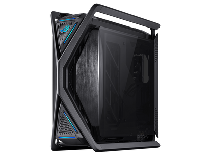 ASUS ROG Hyperion GR701 EATX full-tower computer case with semi-open structure, tool-free side panels, supports up to 2 x 420mm radiators, built-in graphics card holder,2x front panel Type-C