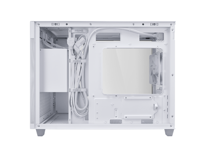 ASUS Prime AP201 White MicroATX Tempered Glass Edition Supports Graphics Cards up to 338mm, 360mm Coolers, & Standard ATX PSUs, Tool-Free Side Panels, Tempered Glass Side & Front Panel USB Type-C®