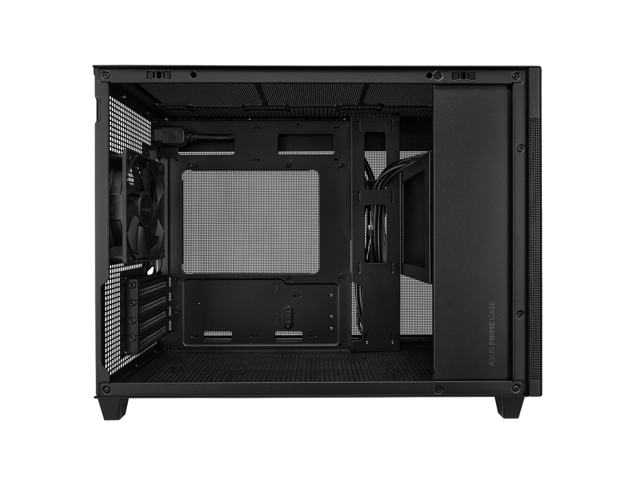 ASUS Prime AP201 Black MicroATX Tempered Glass Edition Supports Graphics Cards up to 338mm, 360mm coolers, & Standard ATX PSUs, Tool-Free side panels, Tempered Glass side & Front Panel USB Type-C®