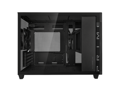 ASUS Prime AP201 Black MicroATX Tempered Glass Edition Supports Graphics Cards up to 338mm, 360mm coolers, & Standard ATX PSUs, Tool-Free side panels, Tempered Glass side & Front Panel USB Type-C®