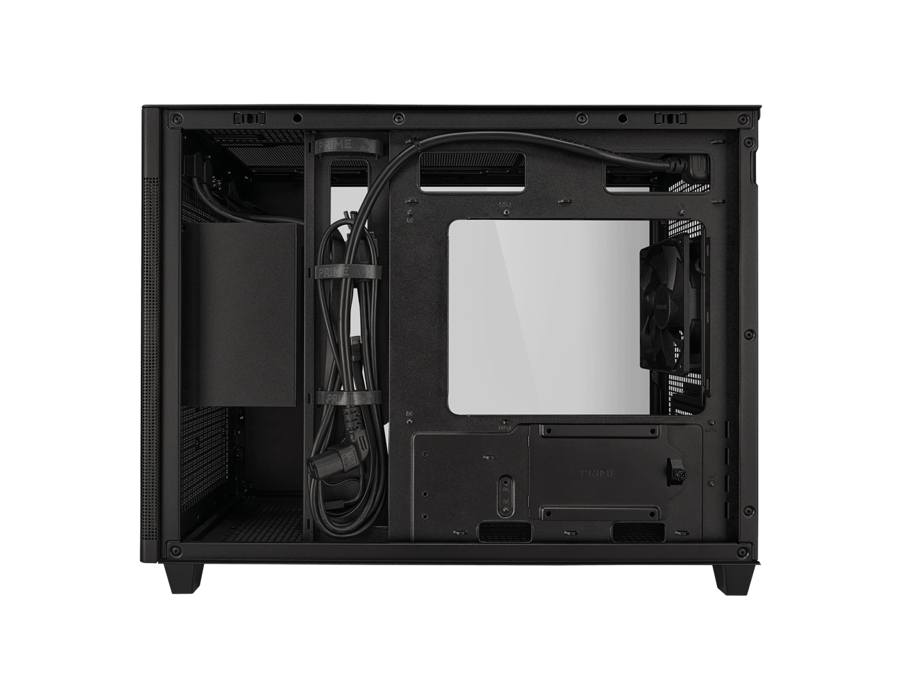 ASUS Prime AP201 Black MicroATX Tempered Glass Edition Supports Graphics Cards up to 338mm, 360mm coolers, & Standard ATX PSUs, Tool-Free side panels, Tempered Glass side & Front Panel USB Type-C®