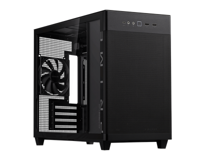 ASUS Prime AP201 Black MicroATX Tempered Glass Edition Supports Graphics Cards up to 338mm, 360mm coolers, & Standard ATX PSUs, Tool-Free side panels, Tempered Glass side & Front Panel USB Type-C®