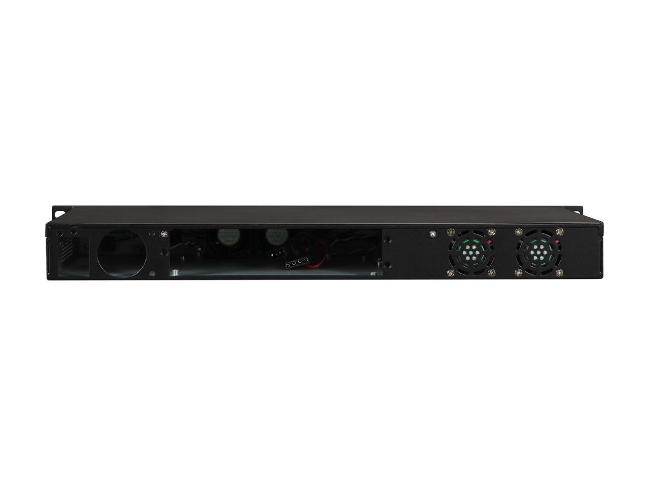 Athena Power RM-1U100D Black Aluminum / Steel 1U Rackmount Server Case 1 External 5.25" Drive Bays