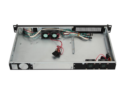 Athena Power RM-1U100D Black Aluminum / Steel 1U Rackmount Server Case 1 External 5.25" Drive Bays