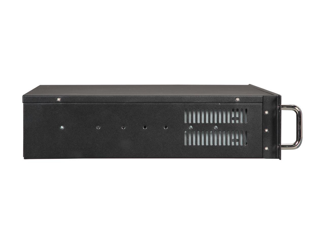 Athena Power RM-2U200H Black Aluminum / Steel 2U Rackmount Server Case 1 External 5.25" Drive Bays