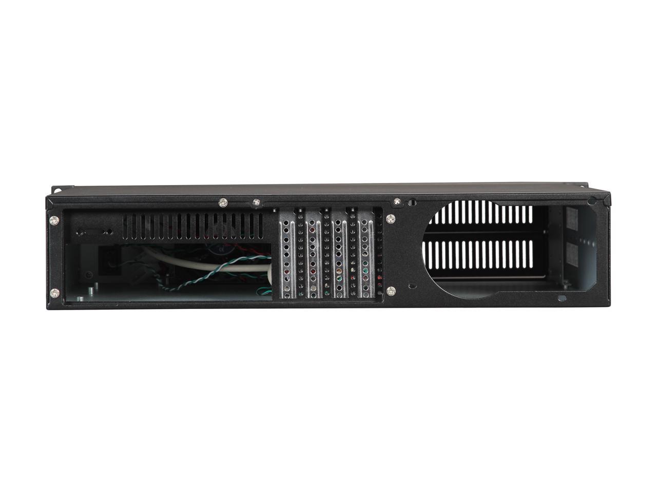 Athena Power RM-2U200H Black Aluminum / Steel 2U Rackmount Server Case 1 External 5.25" Drive Bays