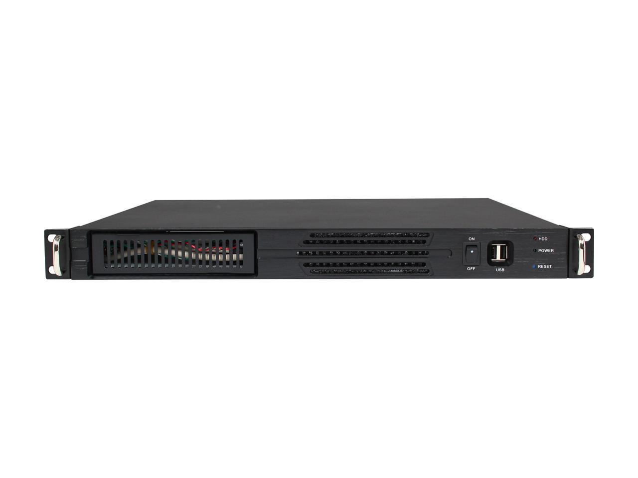 Athena Power RM-1U100DM Black Aluminum / Steel 1U Rackmount Server Case 1 External 5.25" Drive Bays