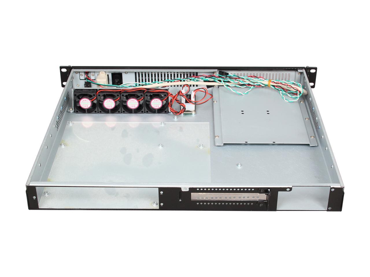 Athena Power RM-1U100DM Black Aluminum / Steel 1U Rackmount Server Case 1 External 5.25" Drive Bays