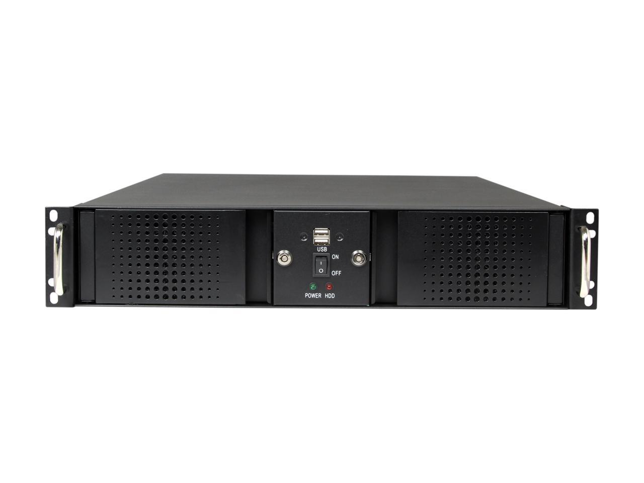 Athena Power RM-DD2U24E608 Black 1.2mm Steel 2U Rackmount Server Case 600W 80 PLUS Bronze 4 External 5.25" Drive Bays