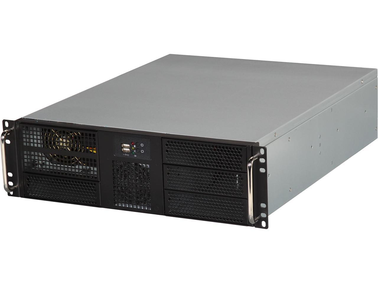 Athena Power RM-3U3046X708 3U Black Rackmount EATX Chassis 4 x 5.25" Drive Bays 700W 80 PLUS BRONZE