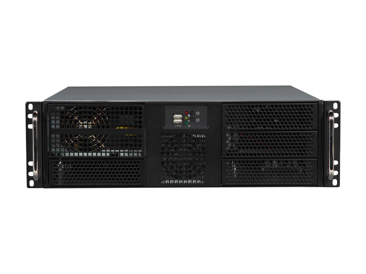 Athena Power RM-3U3046X708 3U Black Rackmount EATX Chassis 4 x 5.25" Drive Bays 700W 80 PLUS BRONZE