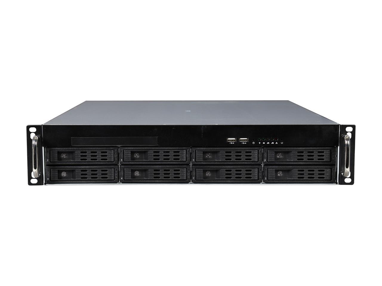 Athena Power RM-2U2083HE Black 1.0mm SGCC 2U Rackmount Server Chassis 2U Single Micro 2U Redundant (WxHxD: 2.99" x 3.3" x 9.84") Flex ATX