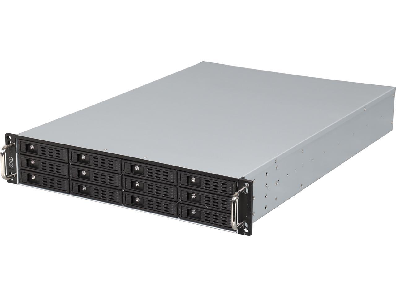 Athena Power RM-2U2123HE Black 1.0mm SGCC 2U Rackmount Server Chassis 2U Single Micro 2U Redundant (WxHxD: 2.99" x 3.3" x 9.84")