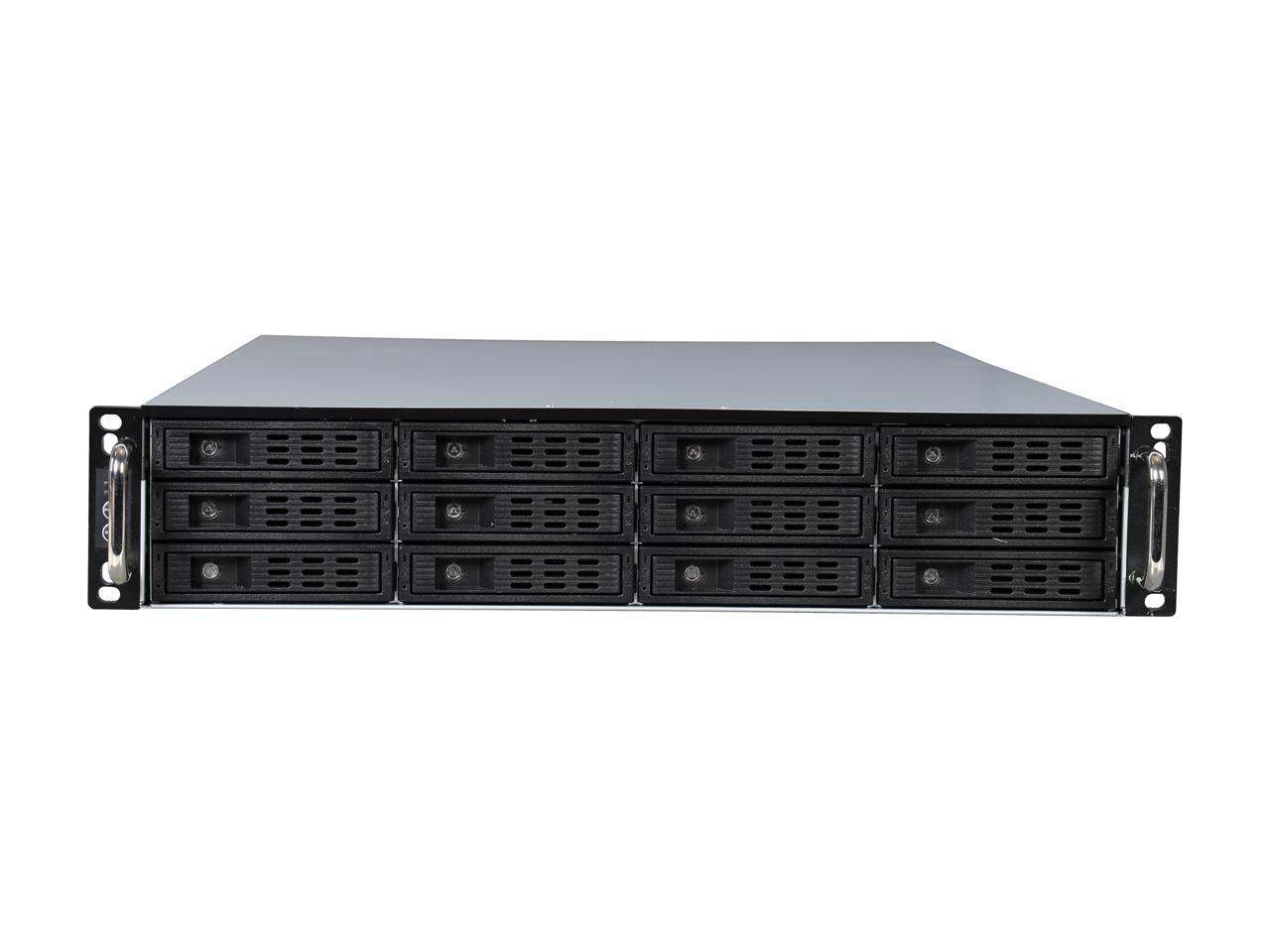 Athena Power RM-2U2123HE Black 1.0mm SGCC 2U Rackmount Server Chassis 2U Single Micro 2U Redundant (WxHxD: 2.99" x 3.3" x 9.84")