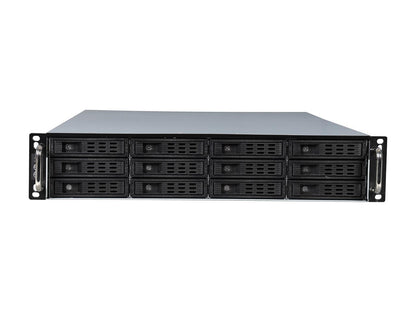 Athena Power RM-2U2123HE Black 1.0mm SGCC 2U Rackmount Server Chassis 2U Single Micro 2U Redundant (WxHxD: 2.99" x 3.3" x 9.84")