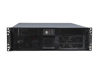 Athena Power RM-3U306460P4 Silver/Black 1.2mm SGCC 3U Rackmount Server Case PS2 600W IPC Power supply 4 External 5.25" Drive Bays - OEM
