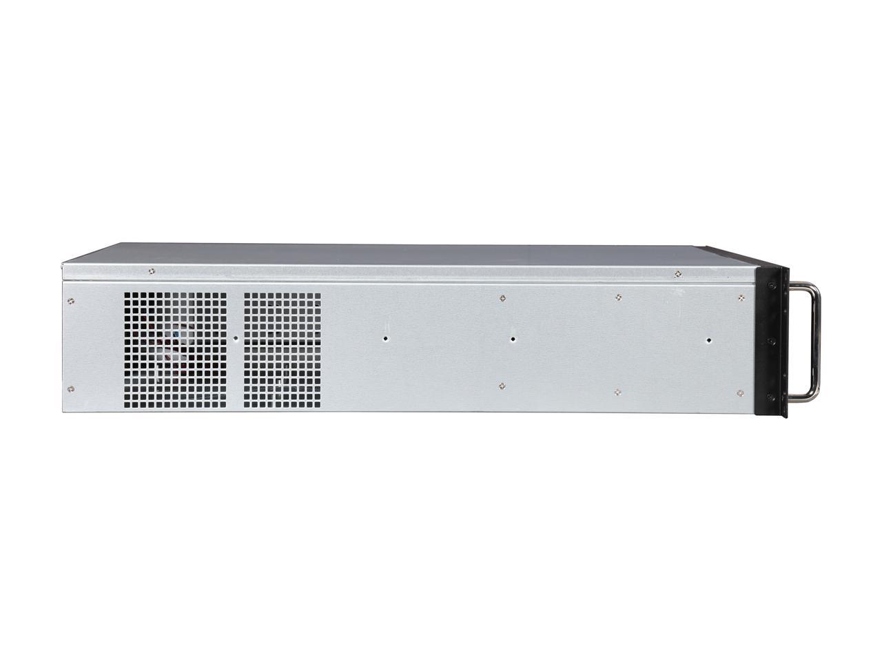 Athena Power RM-3U306460P4 Silver/Black 1.2mm SGCC 3U Rackmount Server Case PS2 600W IPC Power supply 4 External 5.25" Drive Bays - OEM