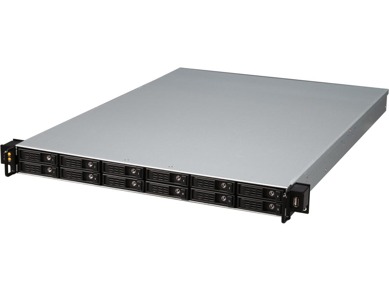 Athena Power RM-1U1122HE6 12 x 2.5â€? SAS / SATA Hot Swap, 1.2mm SGCC 1U Rackmount Server Storage Case Only, 1U Single / Micro Redundant - OEM