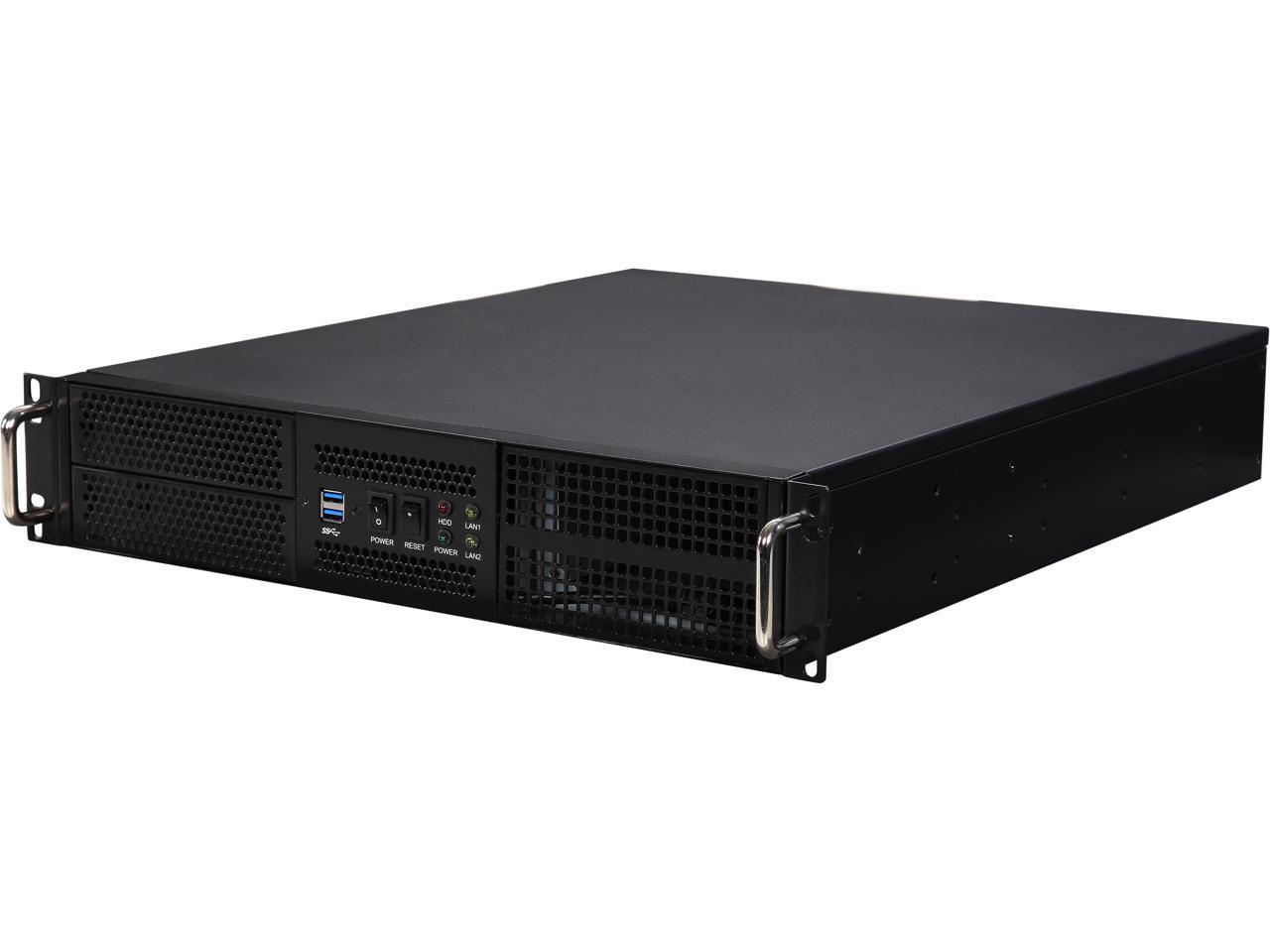 Athena Power RM-2UWIN525 Black 1.2mm SECC 2U Rackmount Server Case PS2 Single (Front) PS3 Single (Front) 1 External 5.25" Drive Bays - OEM