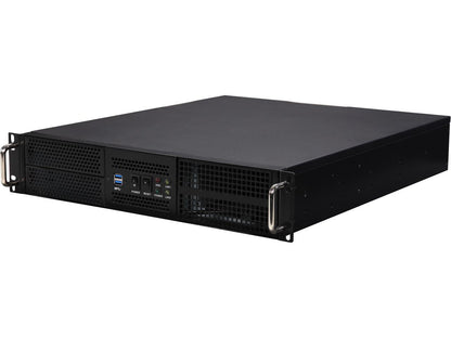 Athena Power RM-2UWIN525 Black 1.2mm SECC 2U Rackmount Server Case PS2 Single (Front) PS3 Single (Front) 1 External 5.25" Drive Bays - OEM