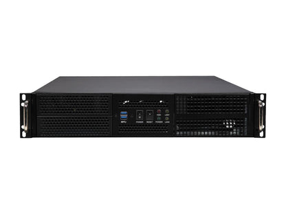 Athena Power RM-2UWIN525 Black 1.2mm SECC 2U Rackmount Server Case PS2 Single (Front) PS3 Single (Front) 1 External 5.25" Drive Bays - OEM