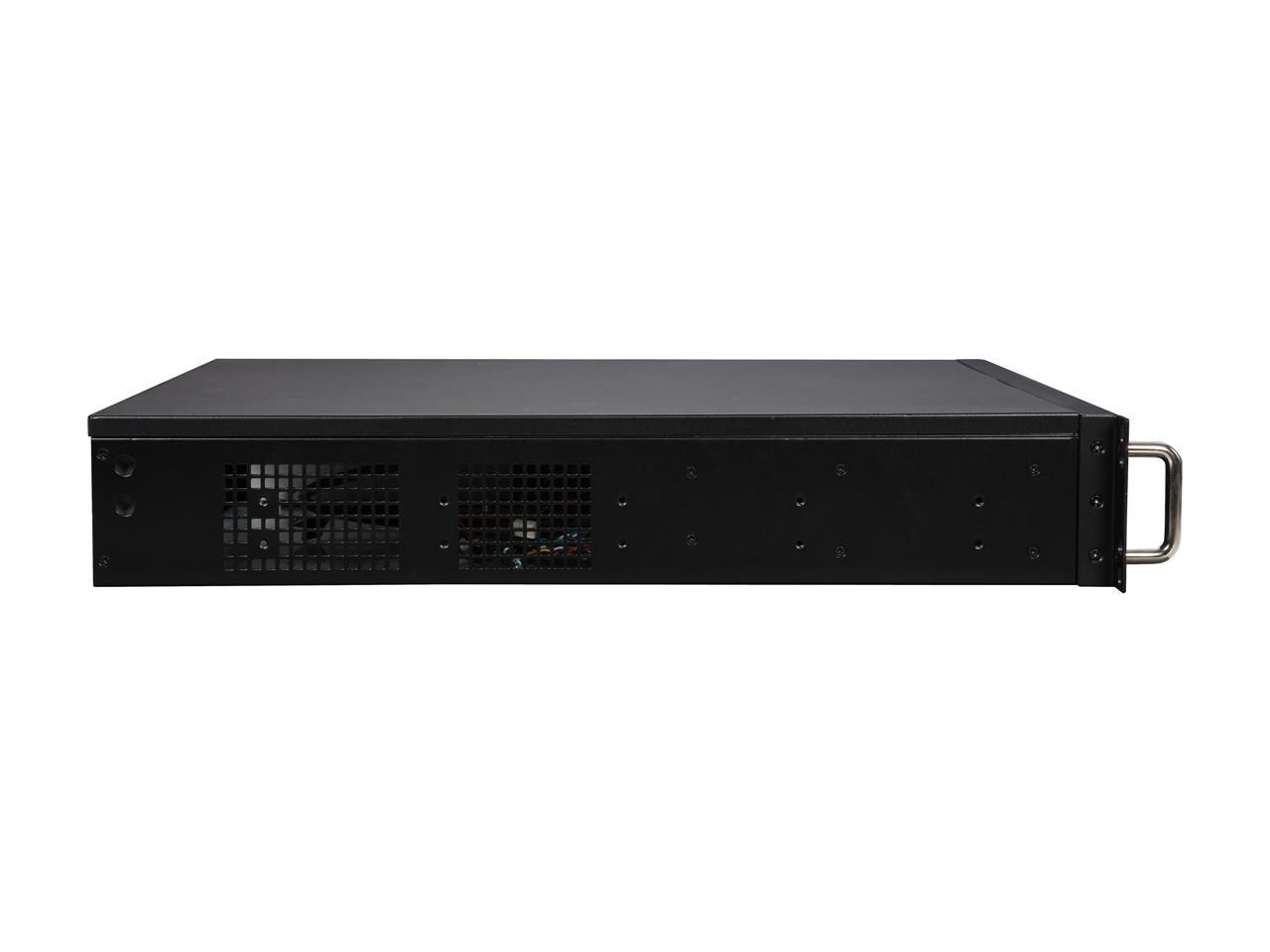 Athena Power RM-2UWIN525 Black 1.2mm SECC 2U Rackmount Server Case PS2 Single (Front) PS3 Single (Front) 1 External 5.25" Drive Bays - OEM