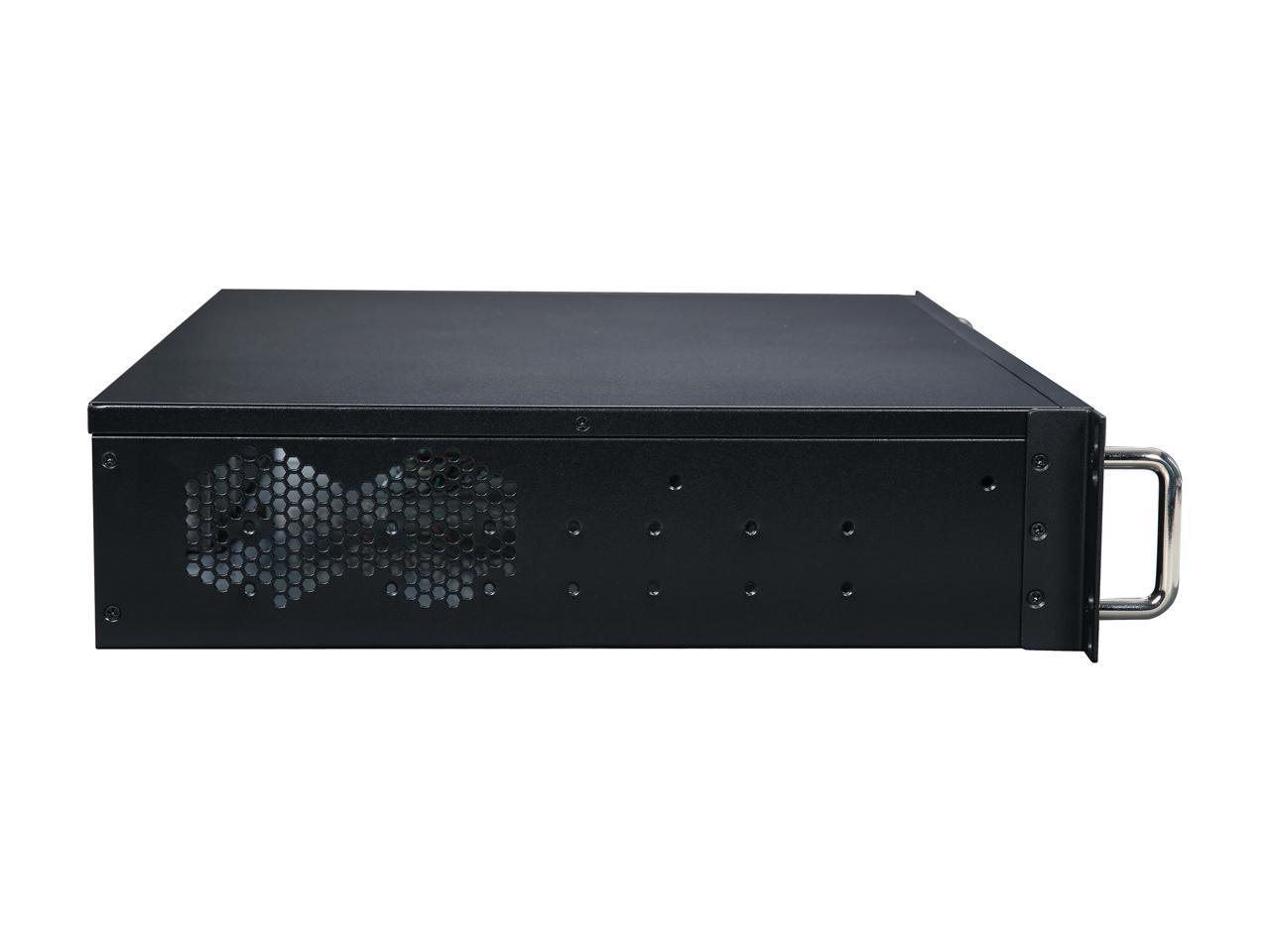 Athena Power RM-2UC238 Black 1.0mm SECC 2U Rackmount Server Case PS3 Single 2 External 5.25" Drive Bays - OEM
