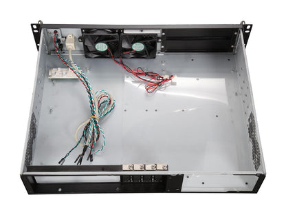 Athena Power RM-2UC238 Black 1.0mm SECC 2U Rackmount Server Case PS3 Single 2 External 5.25" Drive Bays - OEM