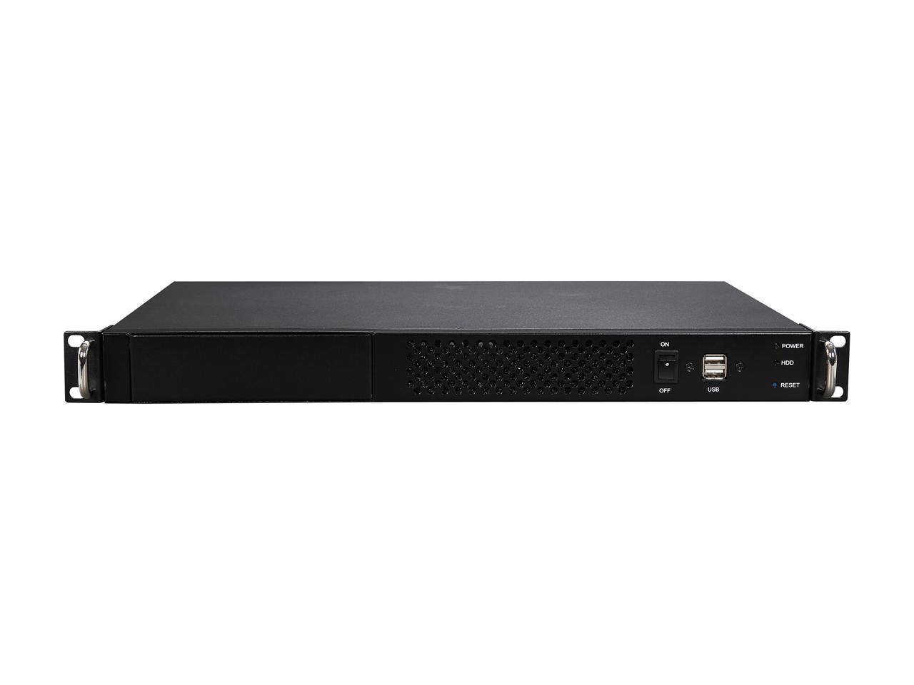 Athena Power RM-1UC138 Black 1.0mm SECC 1U Rackmount Server Case FlexATX Single (not included) 1 External 5.25" Drive Bays - OEM