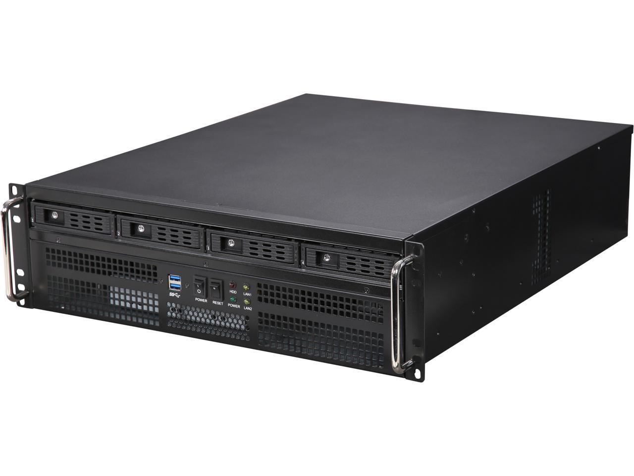 Athena Power RM-3U8G1043 Black SGCC (T=1.2mm) 3U Rackmount Server Case - OEM