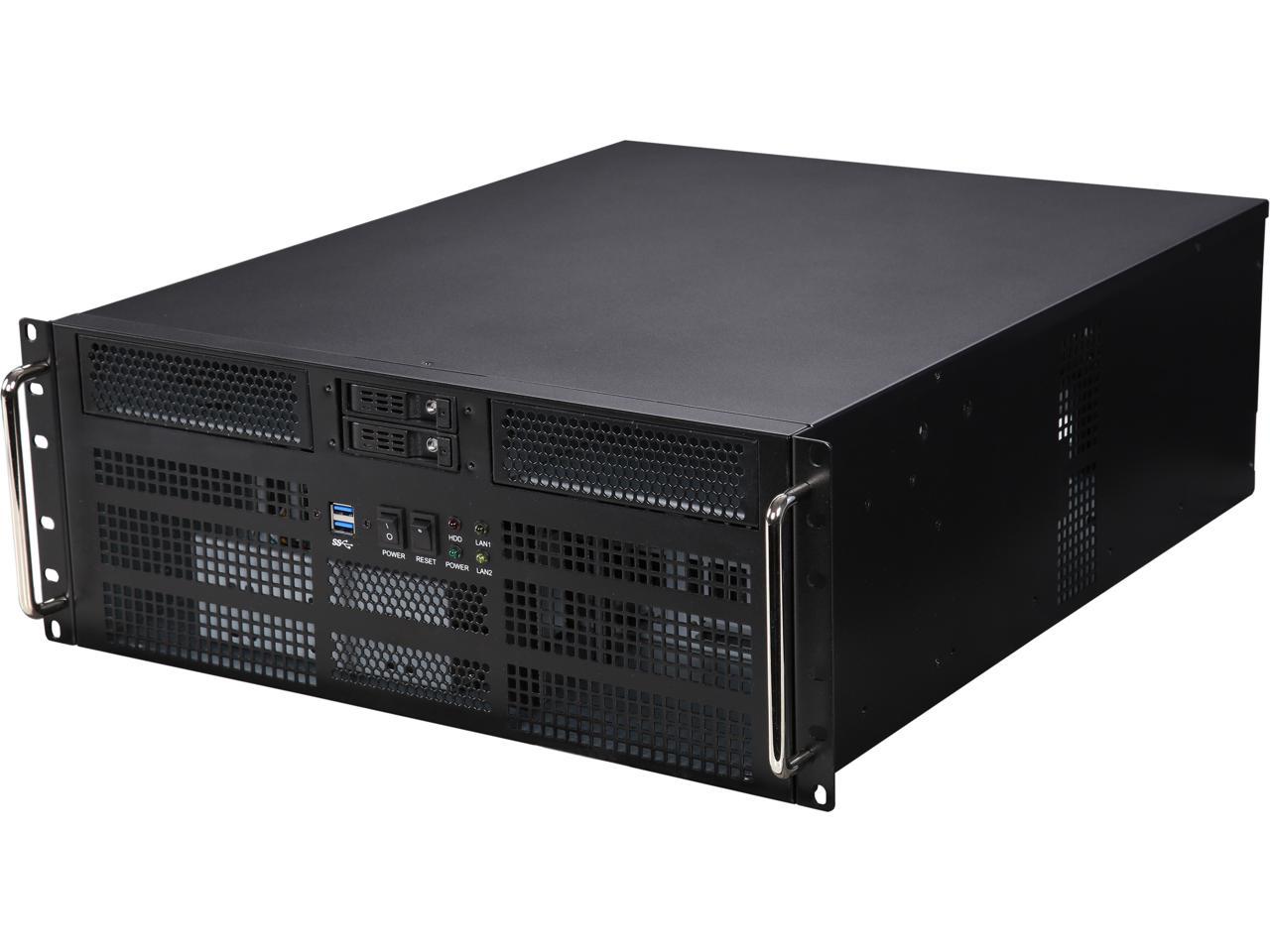 Athena Power RM-4U8G525 Black SGCC (T=1.2mm) 4U Rackmount Server Case 2 External 5.25" Drive Bays - OEM