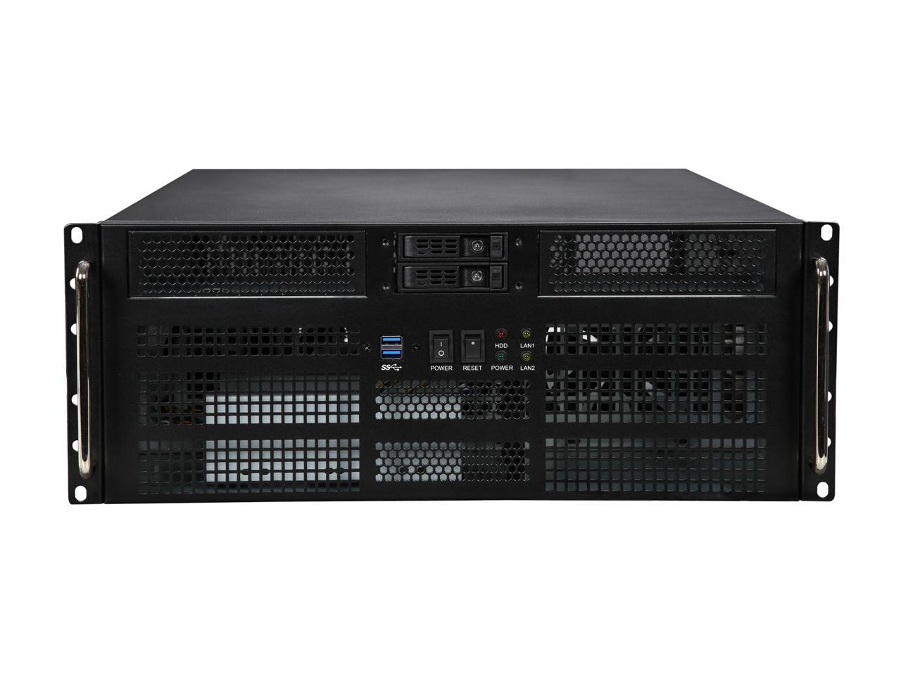 Athena Power RM-4U8G525 Black SGCC (T=1.2mm) 4U Rackmount Server Case 2 External 5.25" Drive Bays - OEM