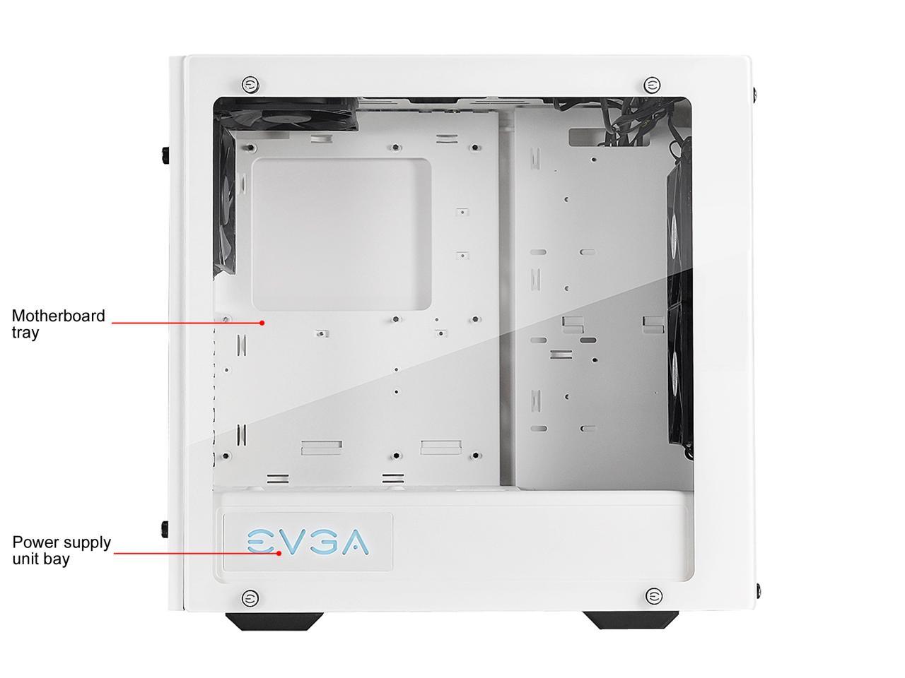 EVGA DG-76 Alpine White Mid-Tower, 2 Sides of Tempered Glass, RGB LED and Control Board, Gaming Case 166-W1-2232-KR