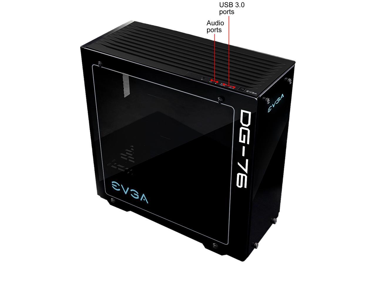 EVGA DG-76 Matte Black Mid-Tower, 2 Sides of Tempered Glass, RGB LED and Control Board, Gaming Case 160-B0-2230-KR