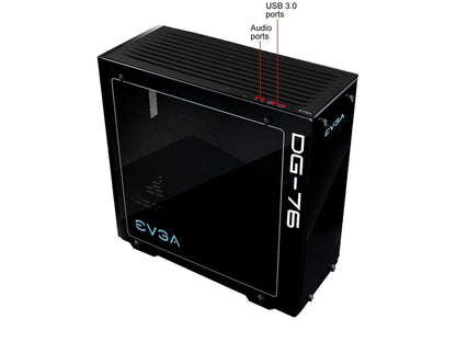 EVGA DG-76 Matte Black Mid-Tower, 2 Sides of Tempered Glass, RGB LED and Control Board, Gaming Case 160-B0-2230-KR