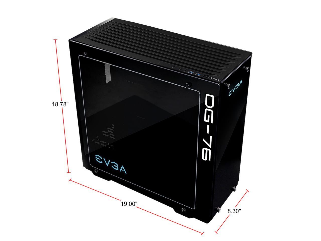 EVGA DG-76 Matte Black Mid-Tower, 2 Sides of Tempered Glass, RGB LED and Control Board, Gaming Case 160-B0-2230-KR