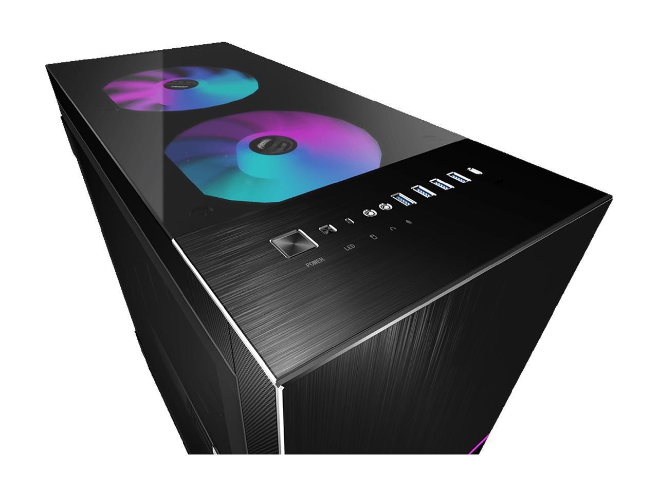 MSI MPG SEKIRA 500X Mid-Tower Aluminum and Steel Computer Case Designed for up to EATX Motherboards with USB 3.2 Gen 2 Type-C, 2x Tool-Less Tempered Glass, and Five Case Fans included.