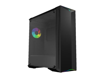 MSI MPG GUNGNIR 100 Mid-Tower Chassis Support up to EATX Motherboard, 3D-PRINTING Customized Parts, Side Panel of 4mm Tempered Glass, 120mm ARGB Fan, 1 to 8 ARGB LED Hub, Reserved Cooling Space and Front USB 3.0 Ports