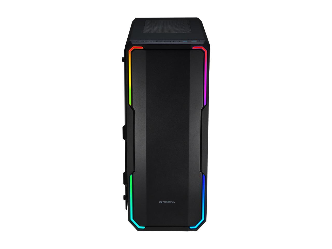 BitFenix Enso Case Black, Tempered Glass Window Side Panel, ATX/Micro ATX/Mini ITX Form Factor, Asus AURA SYNC 3 pin Addressable RGB LED, ATX PSU Compatible BFC-ENS-150-KKWGK-RP