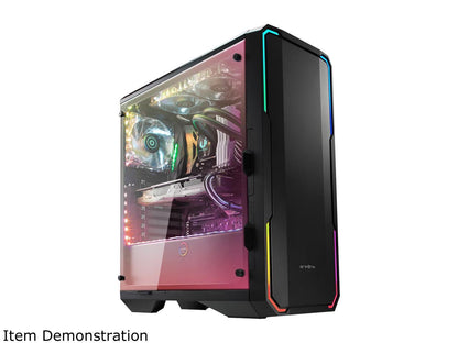 BitFenix Enso Case Black, Tempered Glass Window Side Panel, ATX/Micro ATX/Mini ITX Form Factor, Asus AURA SYNC 3 pin Addressable RGB LED, ATX PSU Compatible BFC-ENS-150-KKWGK-RP